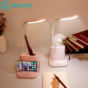 USB Rechargeable LED Desk Lamp Touch Dimming Adjustment Table Lamp for Children Kids Reading Study Bedside Bedroom Living Room